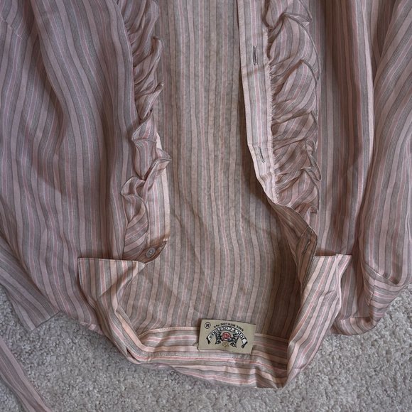 Juicy Couture Light Pink Striped Silk Blouse Size M - Picture 2 of 2